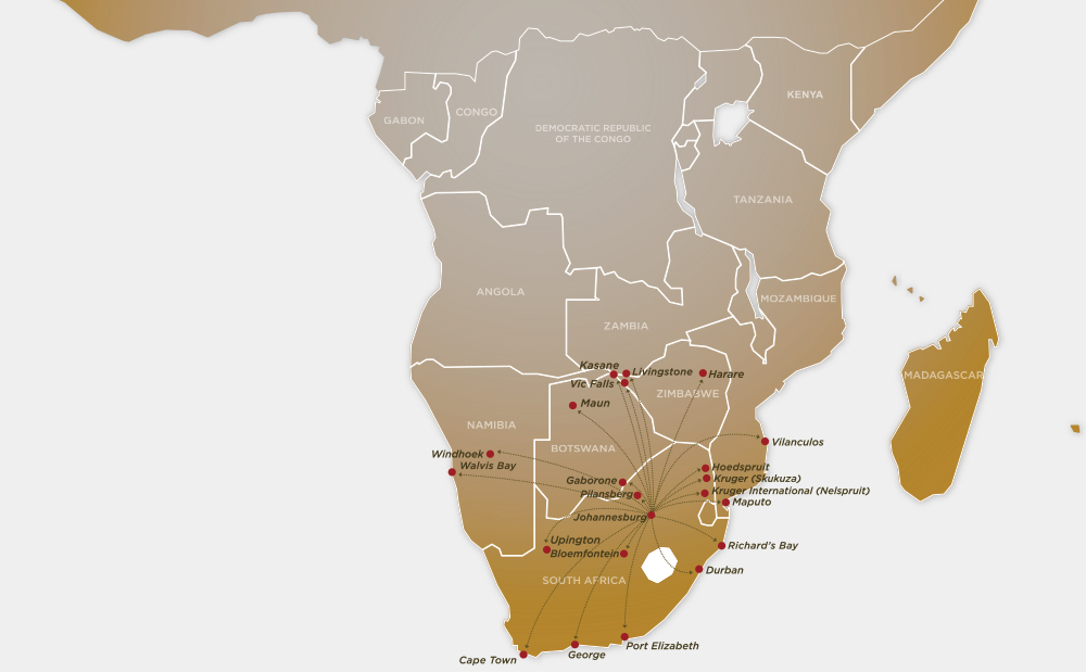 REDFAN Aviation - Embraer 120 Destinations Map