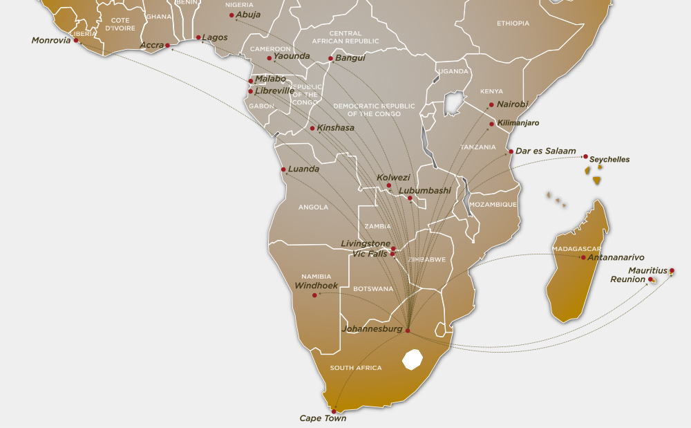 REDFAN Aviation - Falcon 900B Destinations Map